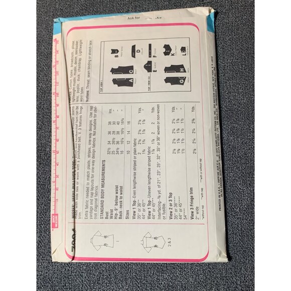 Simplicity 7894 Jiffy Sewing Pattern Misses Top Size 12 uncut - Picture 2 of 2